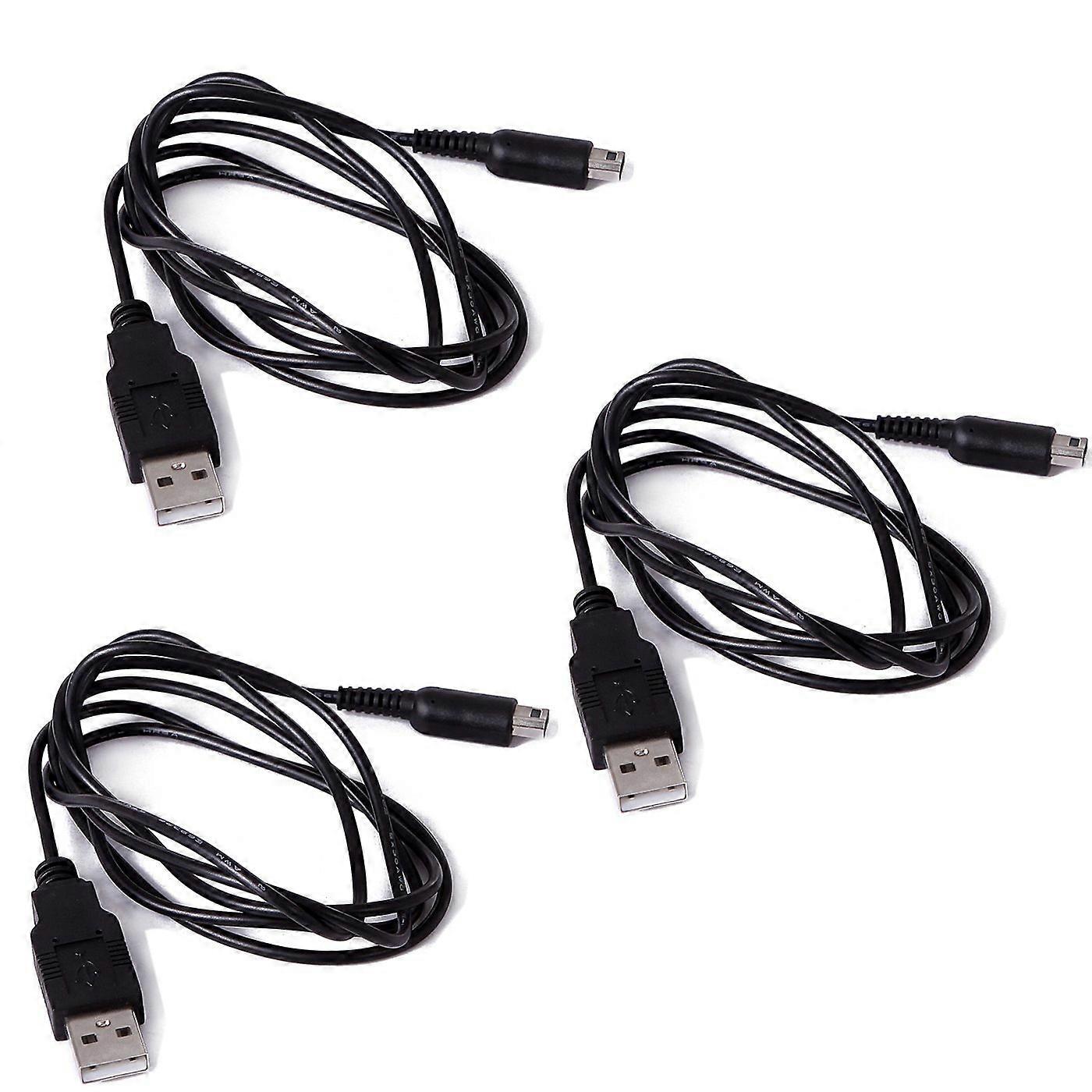 3 Pack USB Fast Charging Cable for Nintendo 3DS XL 2DS DSi XL Wide Console Compatibility