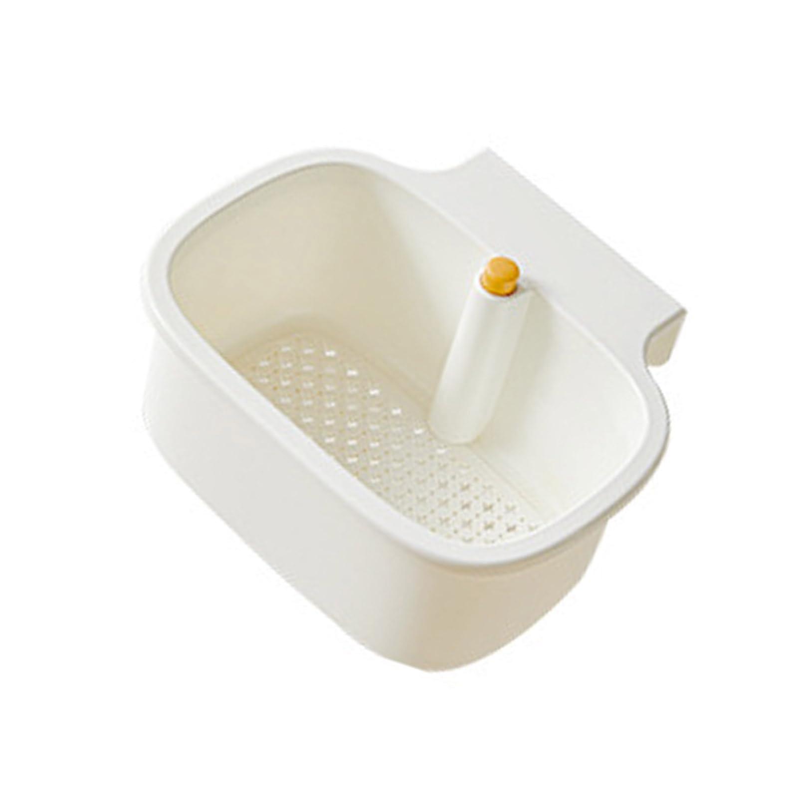 Compact Kitchen Sink Strainer Basket with Push Drain, Fine Mesh Food Catcher, SpaceSaving PP