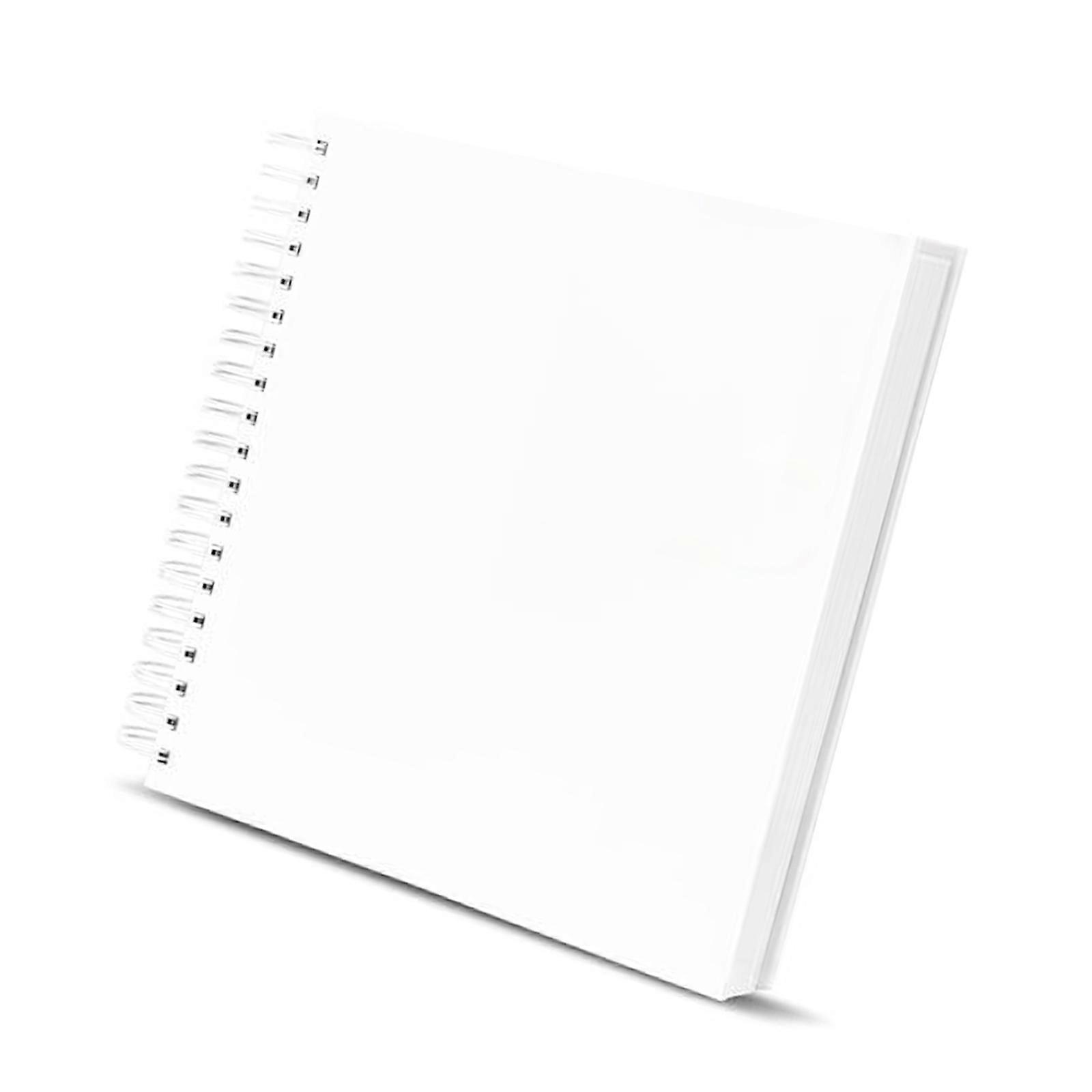 Paper DIY Scrapbook Photo Album for Anniversary Memory Book 80 Pages Spirals Binding and Hardcover for Easy Customizable  White 25