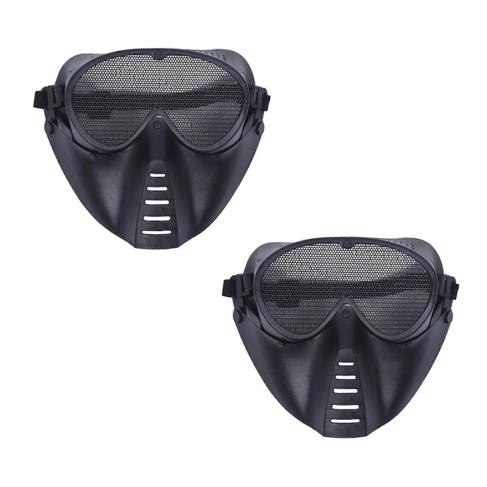 2X Mask Airsoft Protective Mask Black 