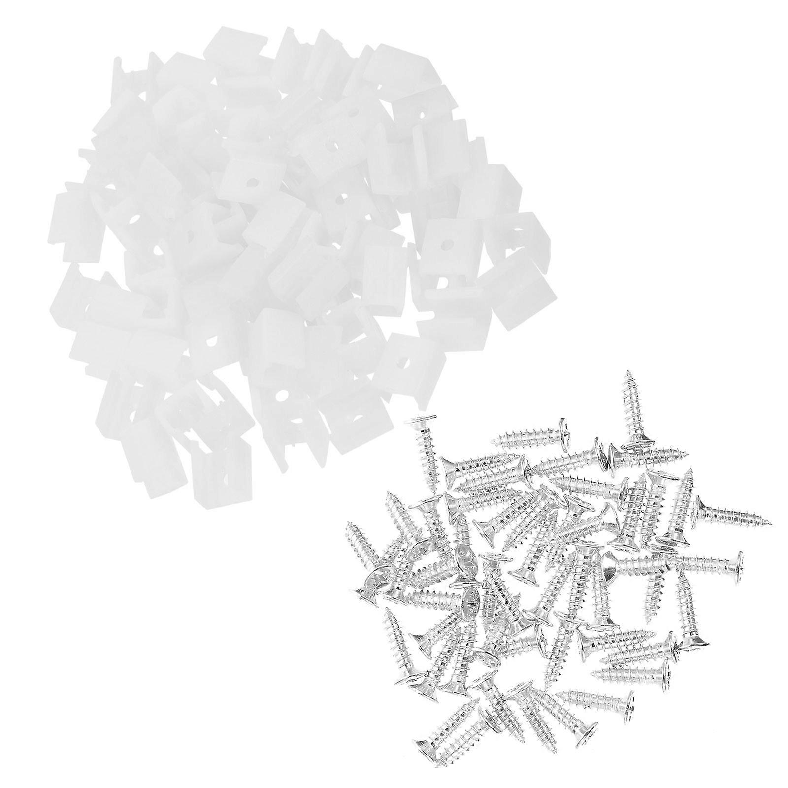 LED Light Clips for Organizing 100Pcs Plastic Strip Clips White