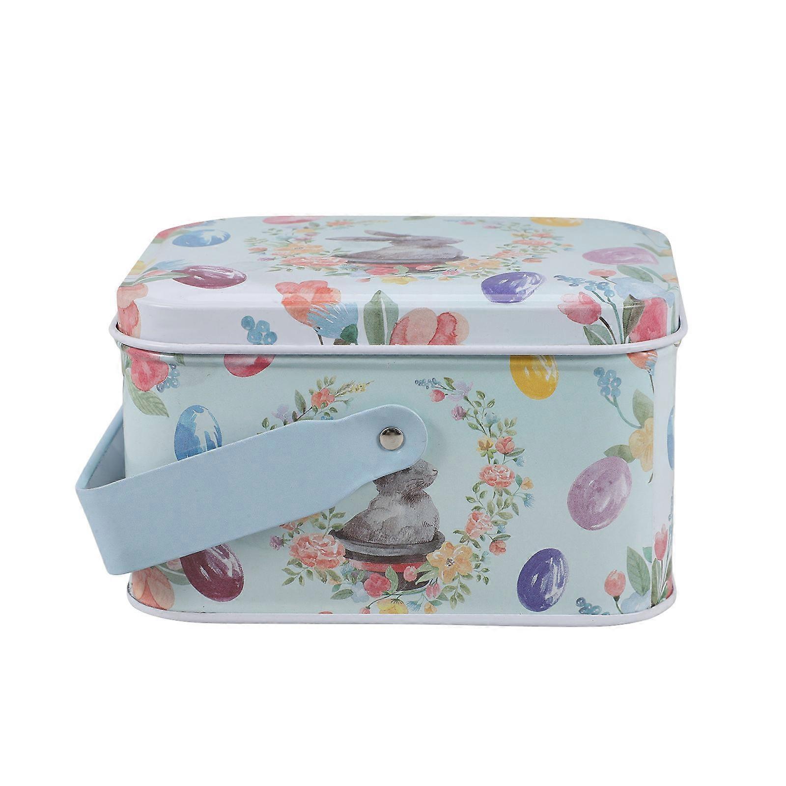 Easter Treat Tin Box for Storing Candy Decorative Metal Container