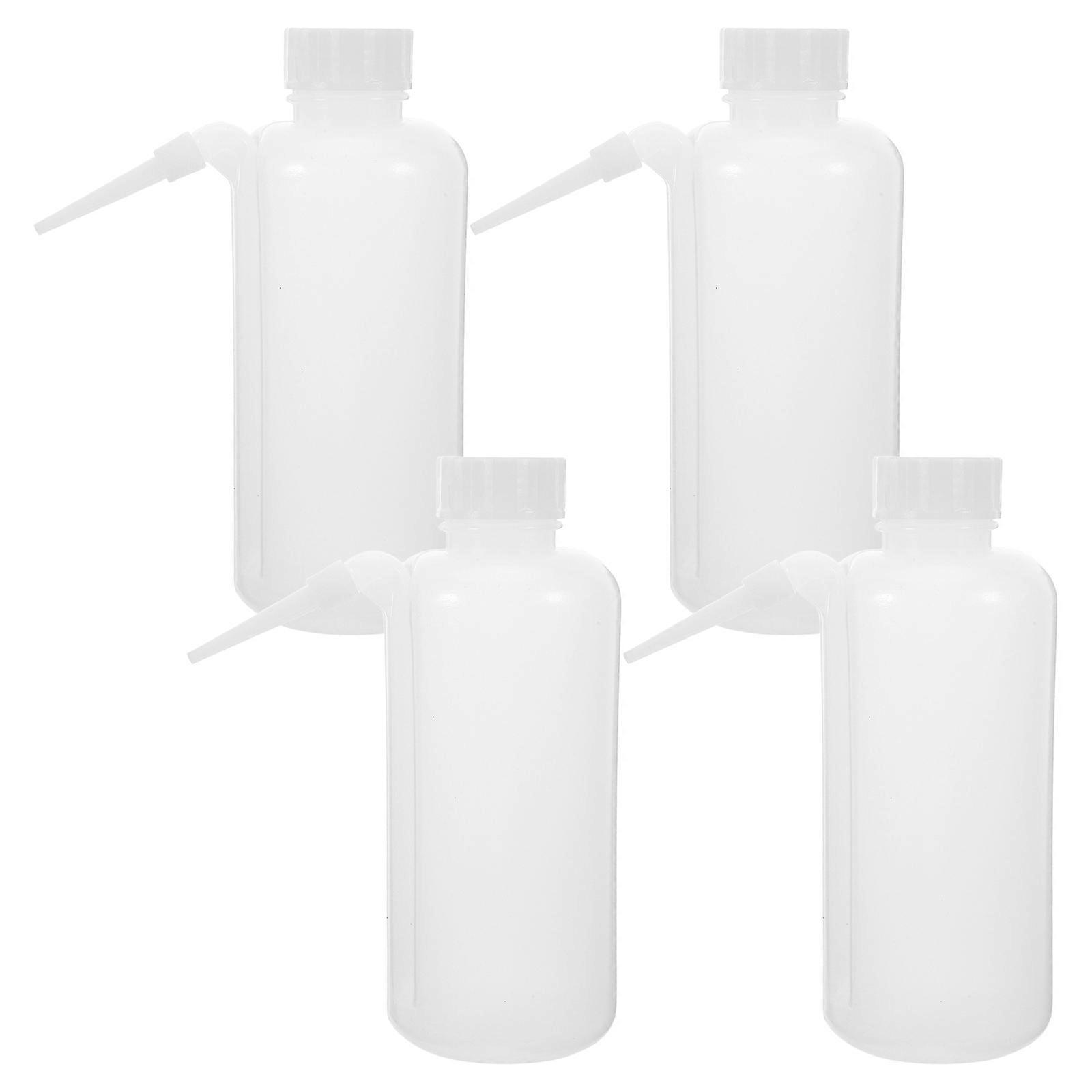 Polyethylene Laboratory Wash Bottles for Lab Use 4Pcs Transparent Wide Mouth