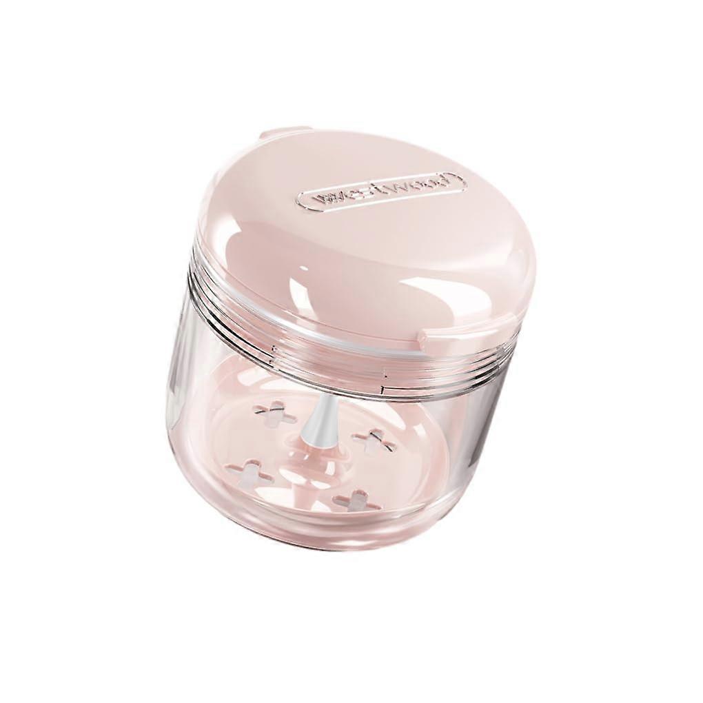 Denture Storage Box with Cleaning Brush, WetDry Separation Case, Cherry Blossom Design