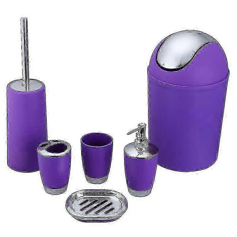 6 Piece Bathroom Accessory Set Lilac 25-26