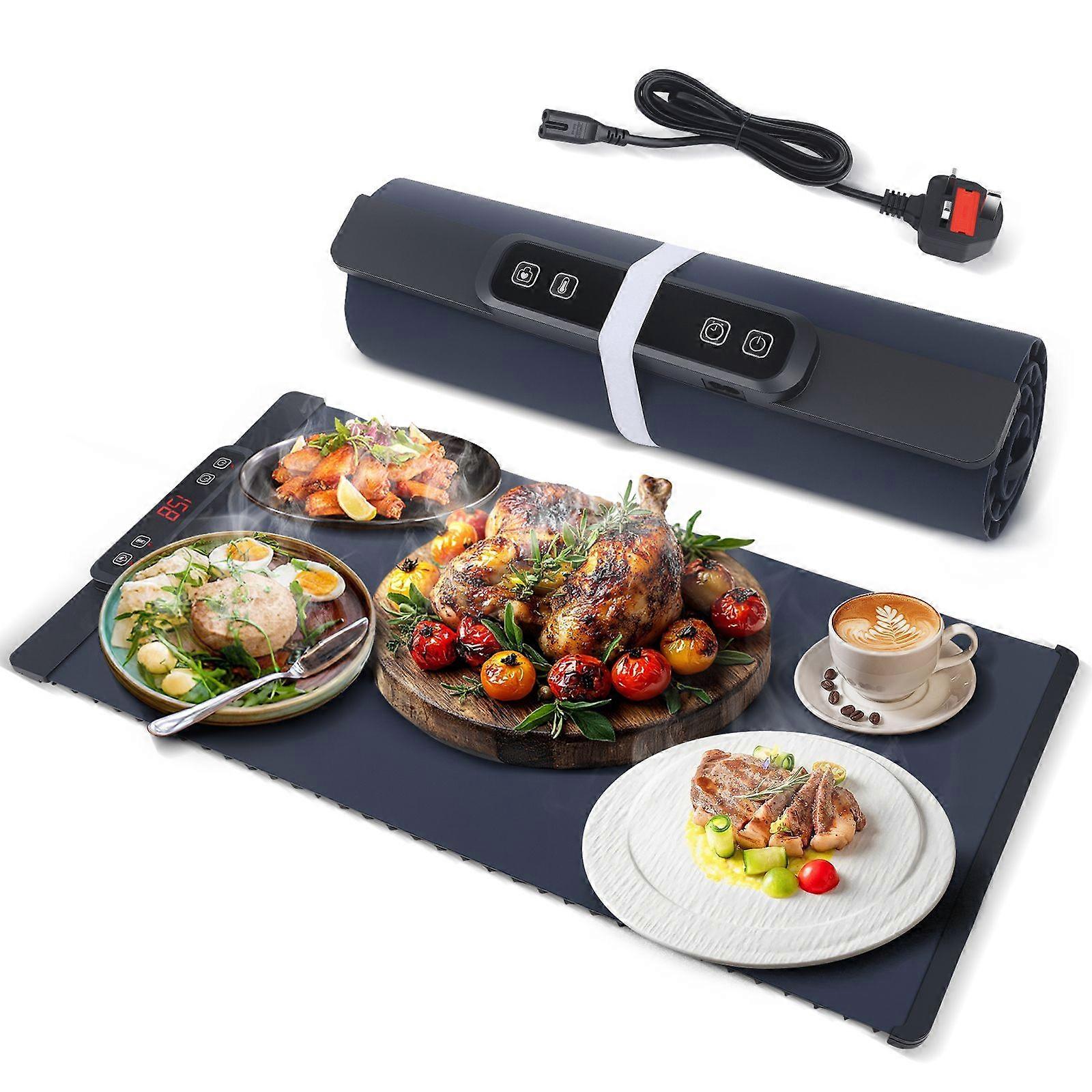 Rollable Electric Food Warming Mat Tray with Timer