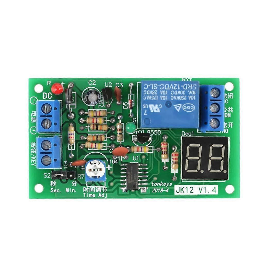 12V Timer Switch with LED Display Countdown, DC 12V Relay Module for Timed Auto Shutdown