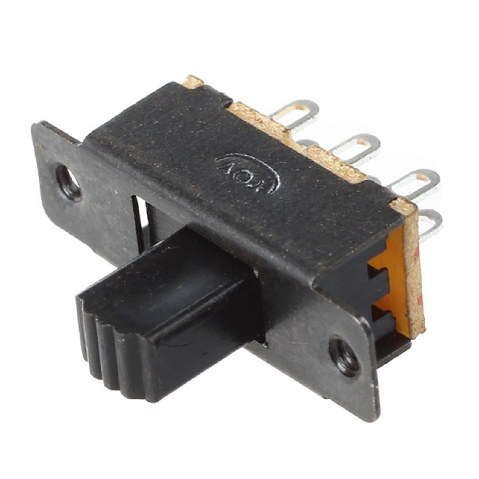 Mini DPDT Slide Switch 2 Position Panel Mount Dual Control Compact Design 10 Pcs SS22F25G7