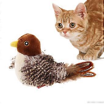 Interaktives Katzenspielzeug mit zwitscherndem Vogel, Bewegungssensor, weichen, flatternden Flügeln und realistischem Geräusch