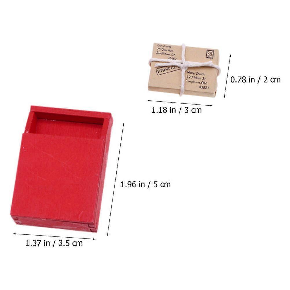 Mini Mailbox Decor Doll House Accessories for Decor 2Sets Parcels