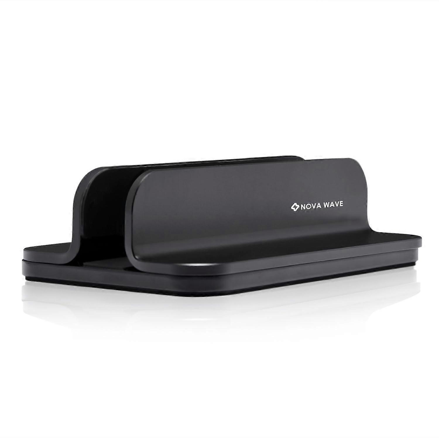 Black Aluminum Vertical Adjustable SpaceSaving Laptop Stand for MacBook PC and Gaming Laptops