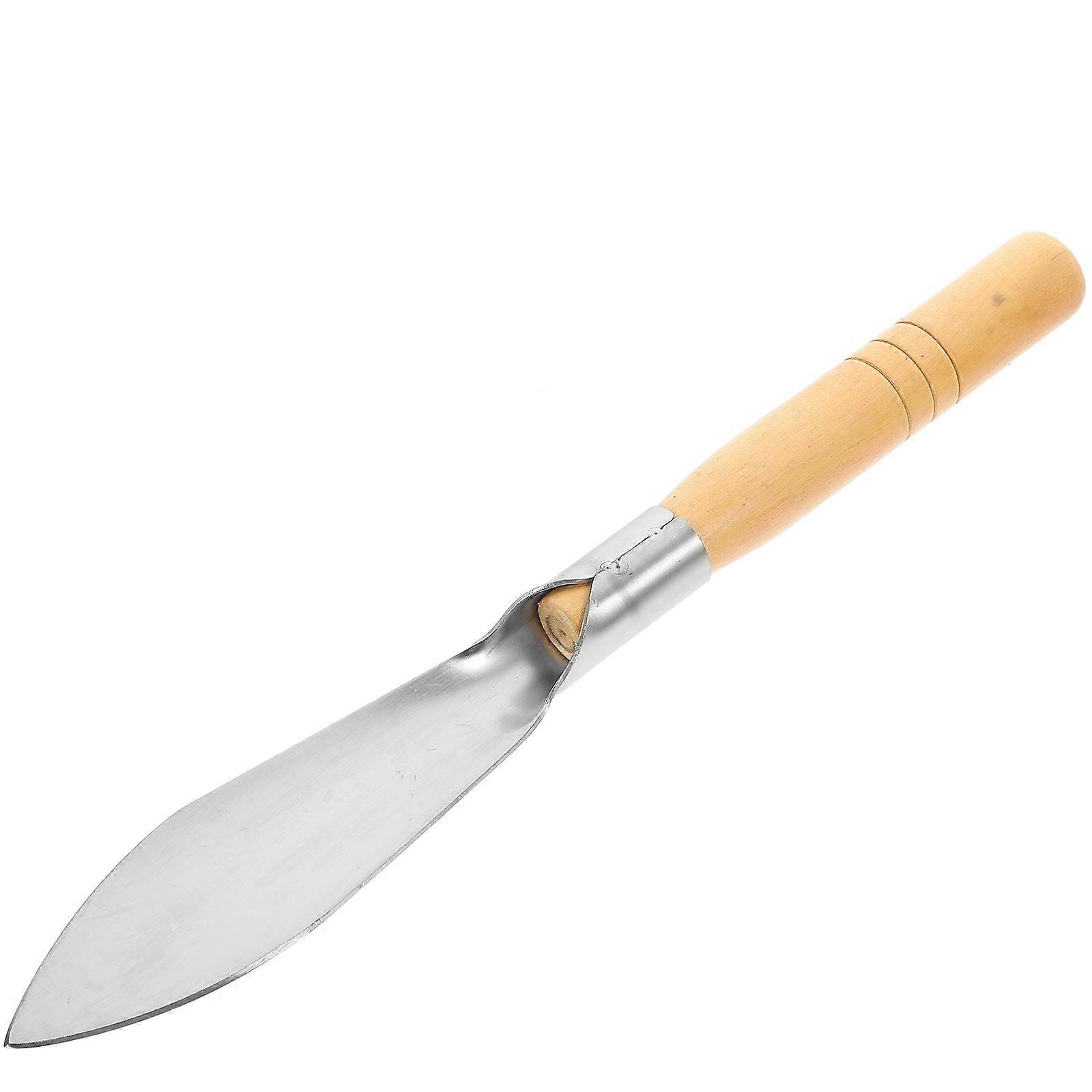 Silver Garden Hand for Digging Small with Wood Handle