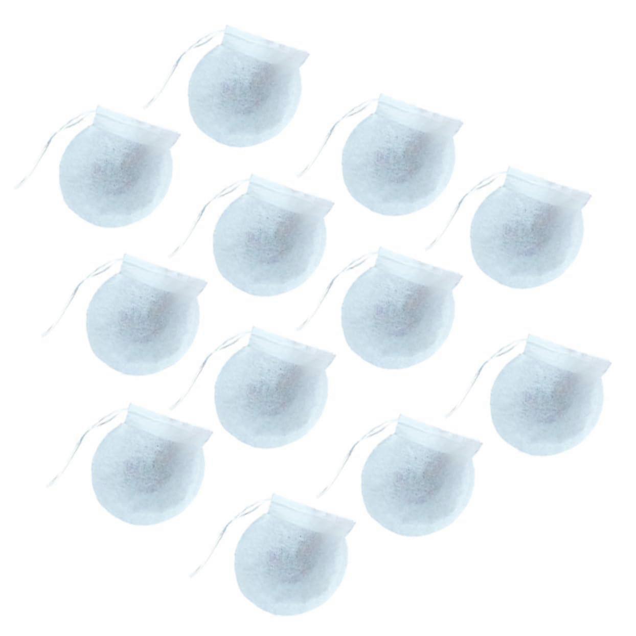 100pcs Round Disposable Tea Filter Bags 75mm for Loose Leaf Brewing with Drawstring Closure
