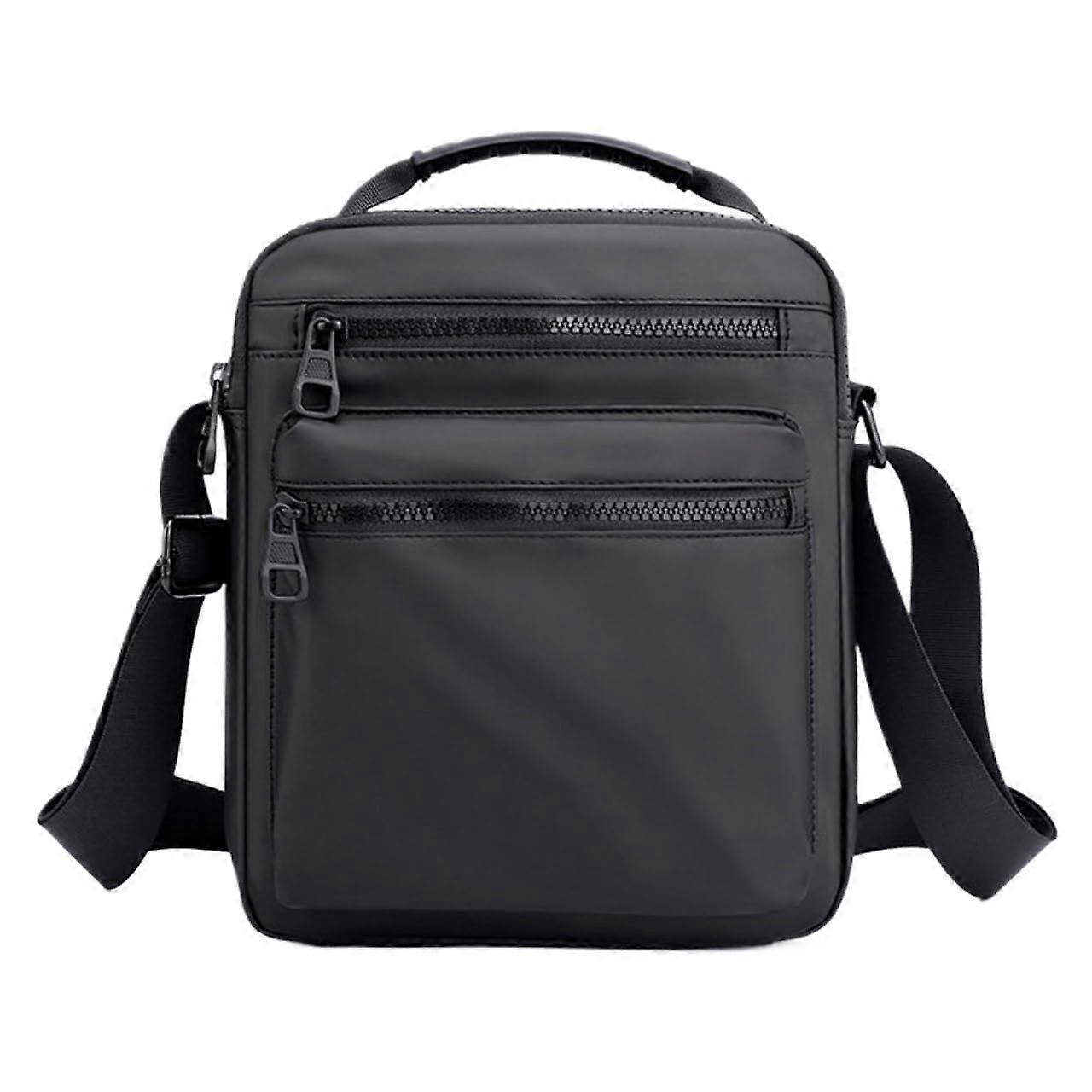 Messenger Bag for Men Waterproof Nylon Laptop Shoulder Bag with MultiPocket Storage Black