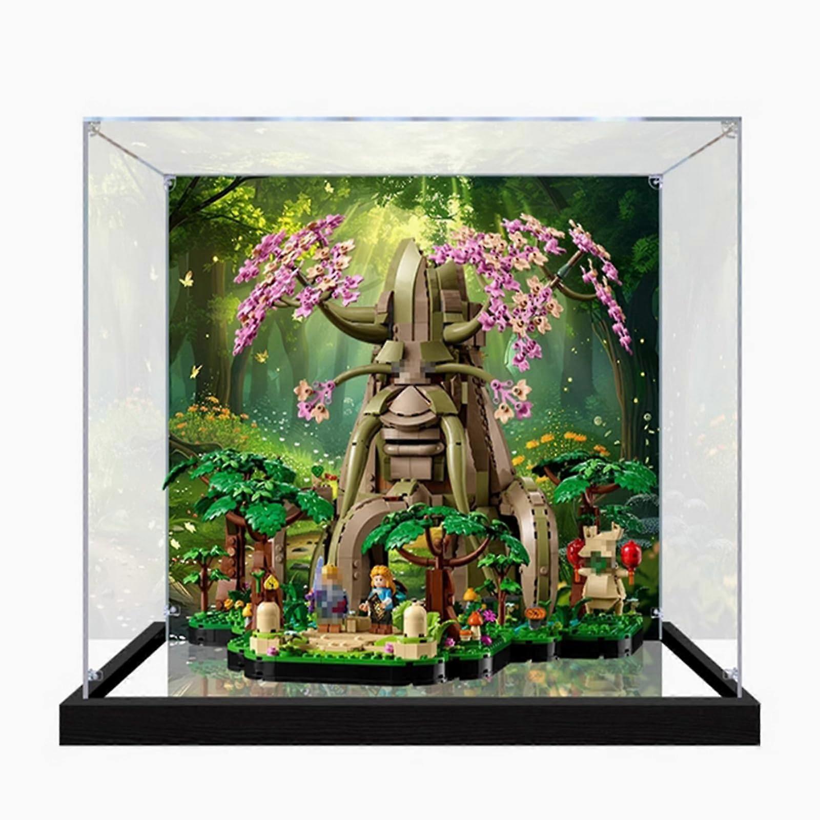 DustProof Acrylic Display Box Compatible with  77092 Deku Tree, Mirrored Back Showcase, Easy Assembly