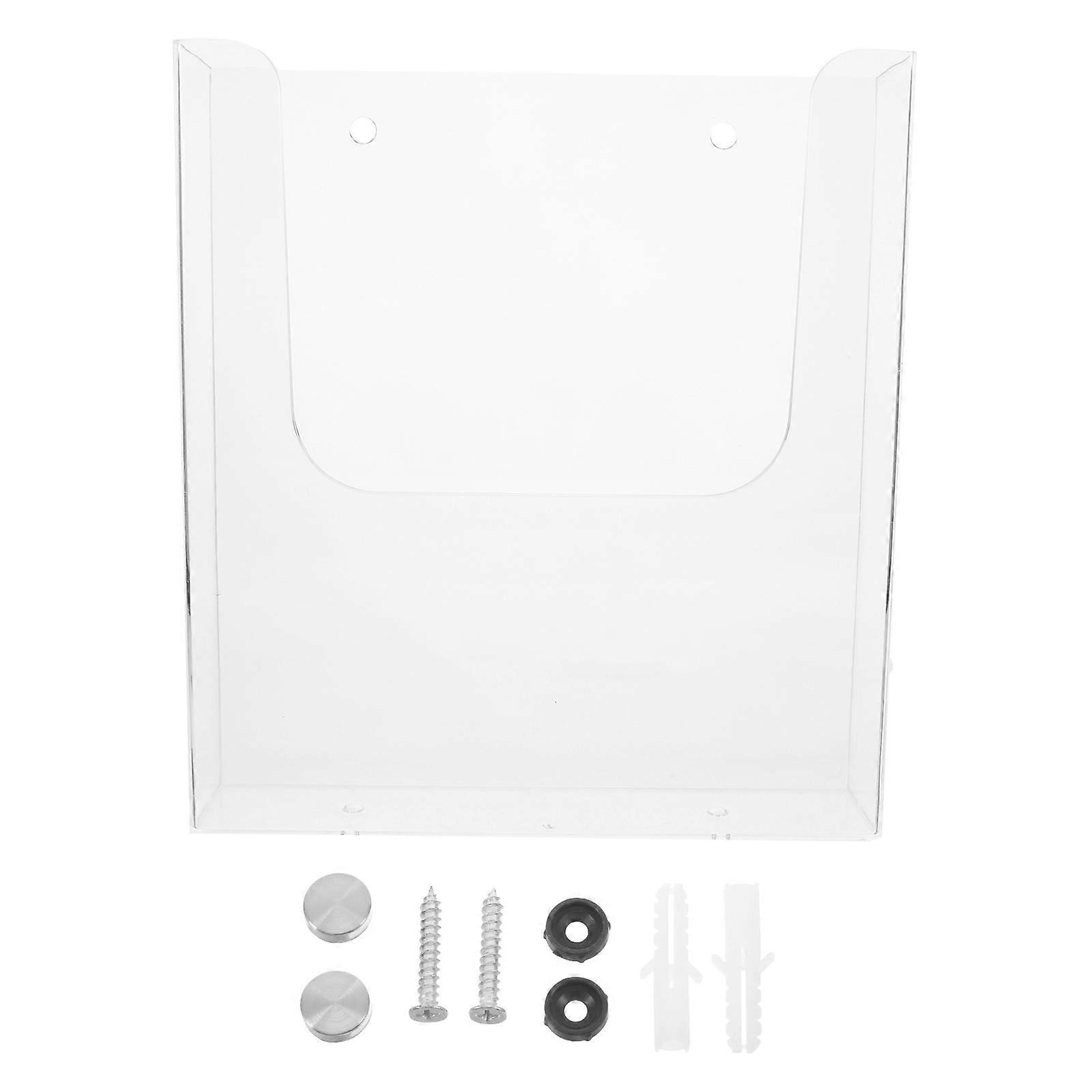 Clear Acrylic Book Holder for Office Use Wall Mount Display 3Pcs Organizer