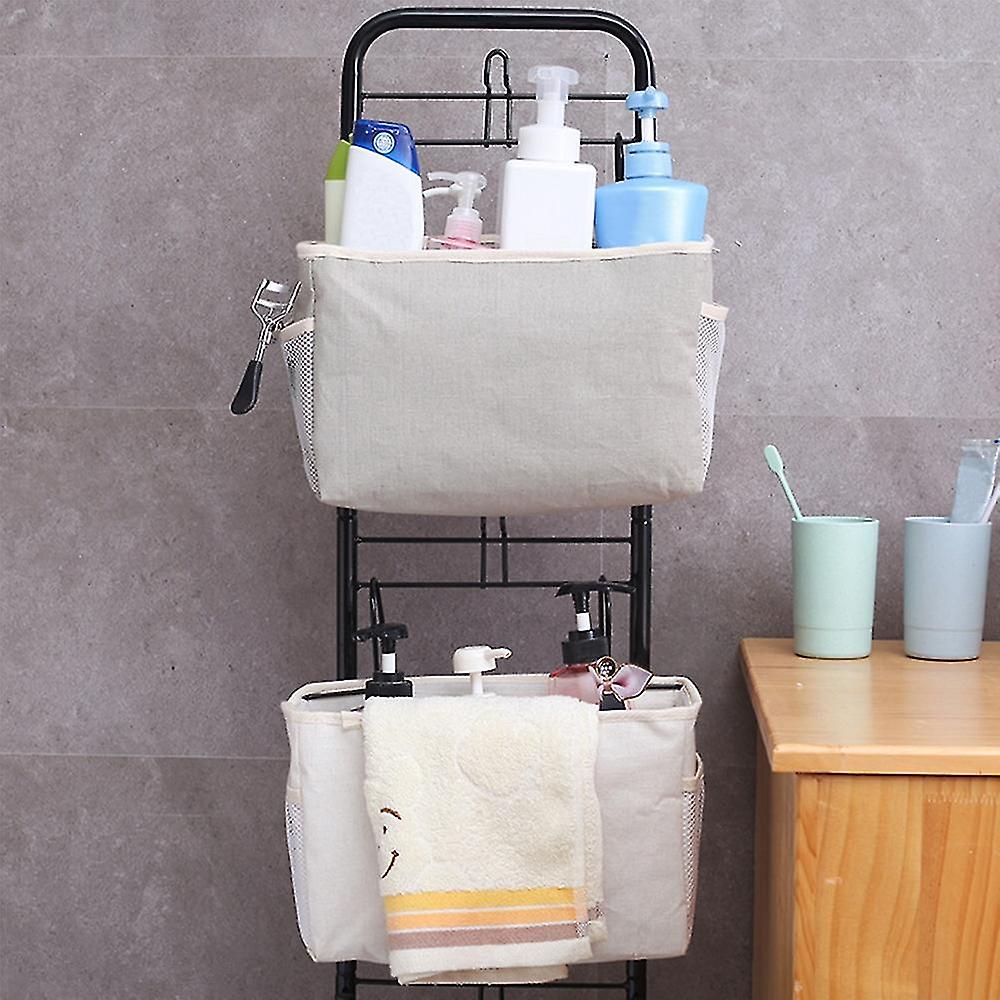 Multi-function Large Capacity Bedside Storage Hanging Bag Bed Table Basket Bedside Organizer Shelf Hanging Bag Gray