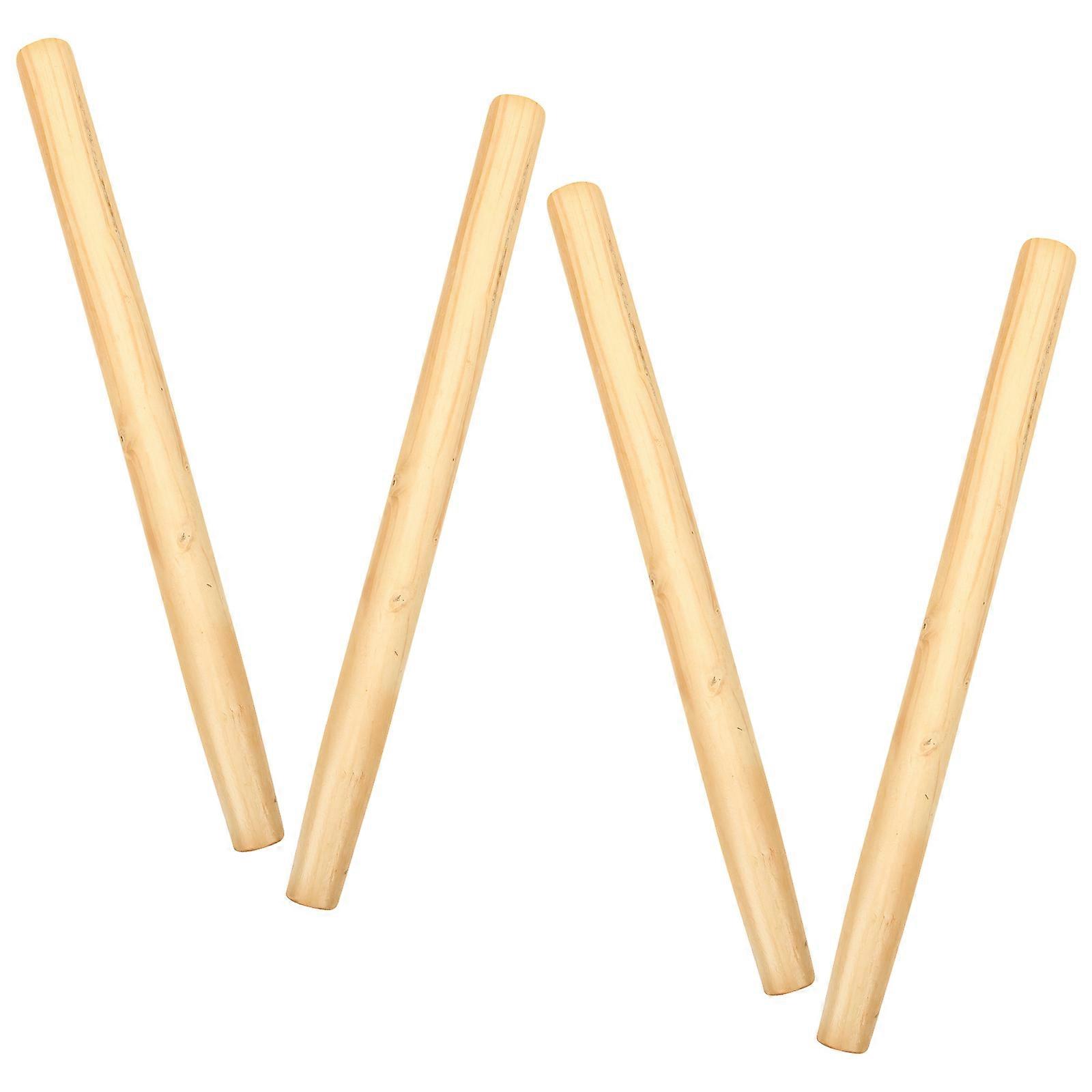 Light Yellow Wooden Handle for Practical Handle Grip Replacement 16Pcs