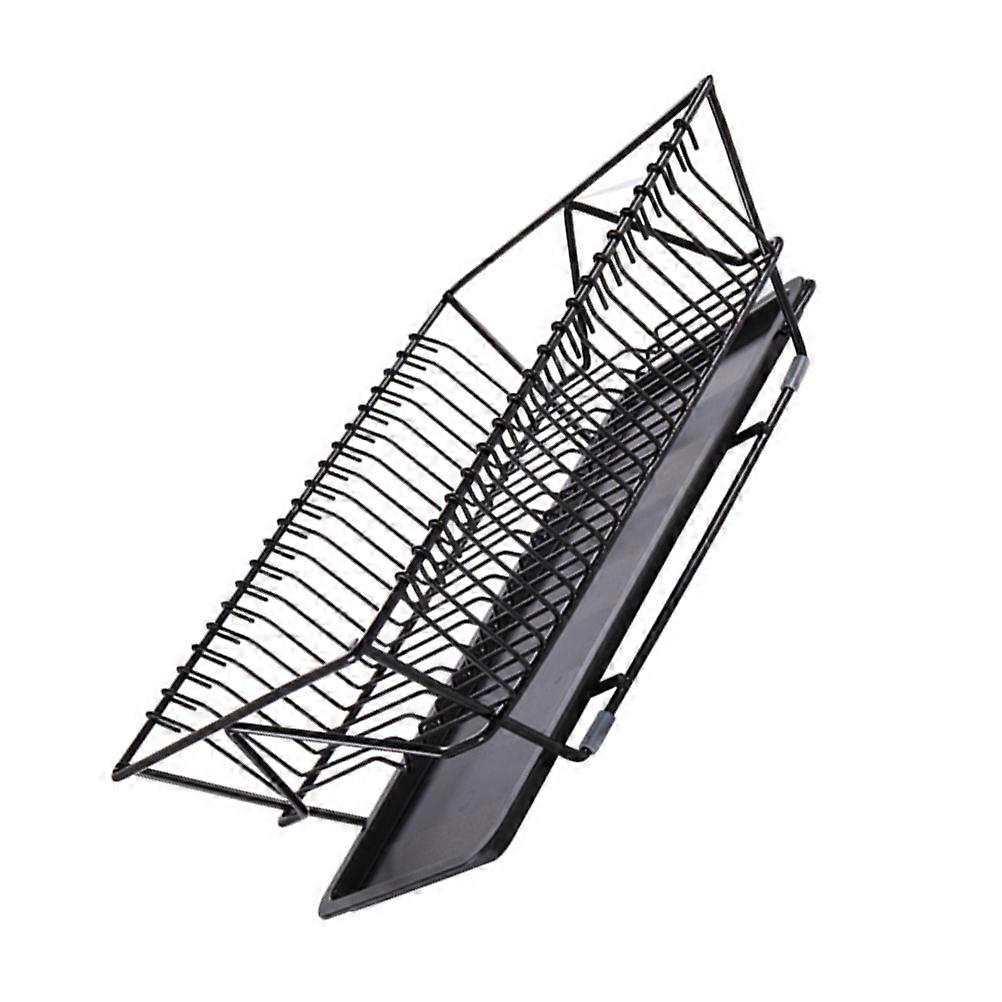 Dish Drying Basket Metal Rack with Tray for Kitchen Countertop