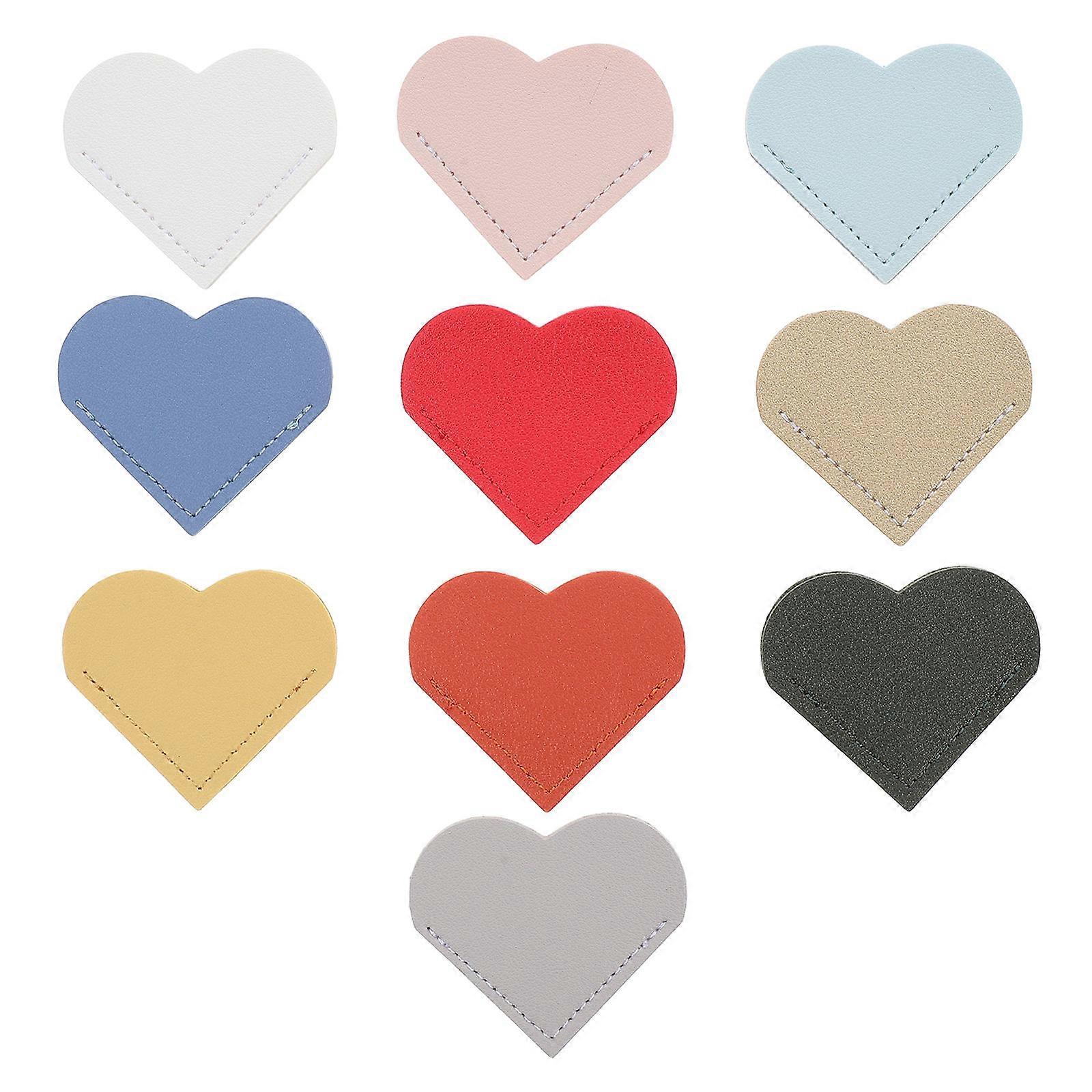 PU Heart-Shaped Bookmarks for Page Marking and Protection 30Pcs