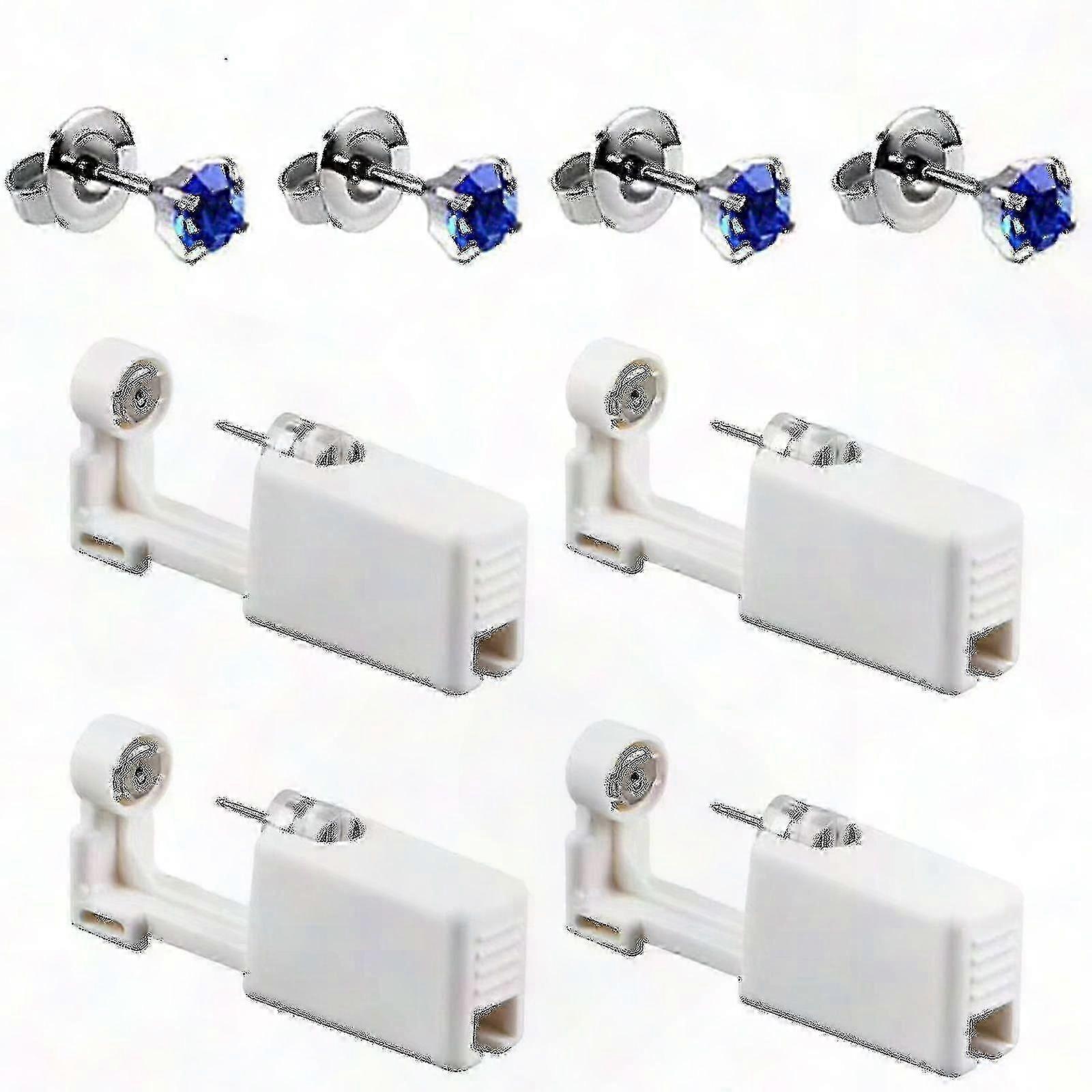 Safe Self-Piercing Kit with 4 Earring Studs for Hygienic Ear Piercing