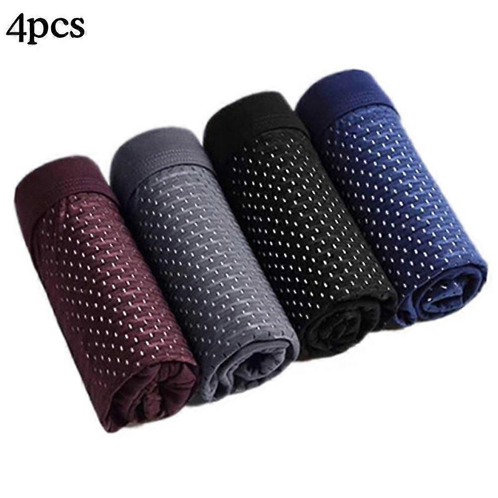 4x Bambu Boxer Kort Män Microfiber Boxer Briefs Underkläder Kompression Stretch