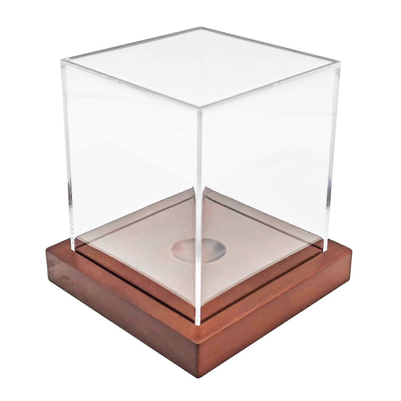 Clear Acrylic Baseball Display Case Dustproof Box with Stand for Autographed Baseball Storage
