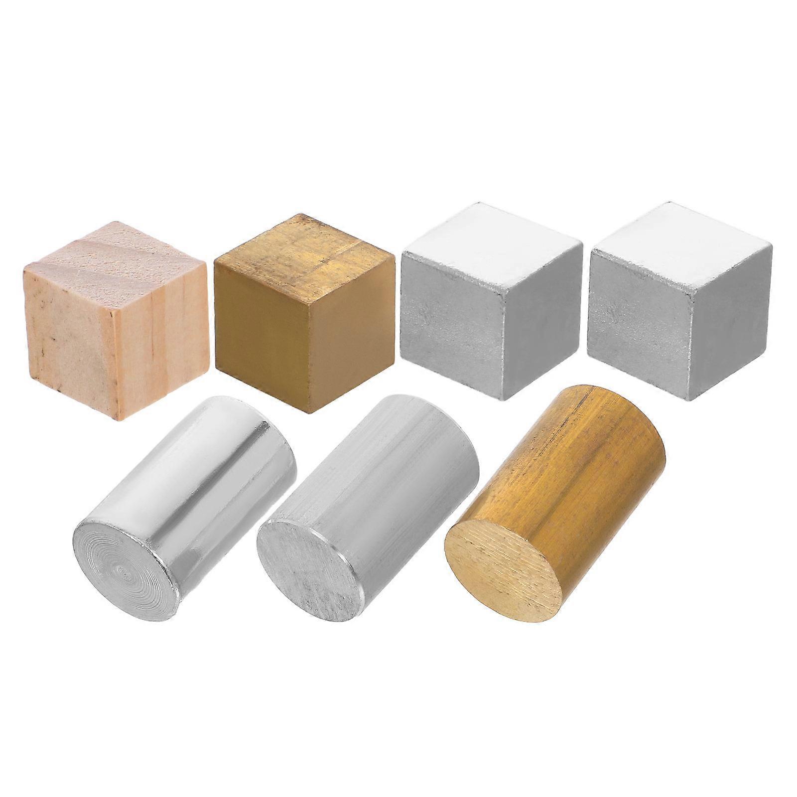 Density Cubes 7Pcs Metal Density Cube Set for Educational Science Activities