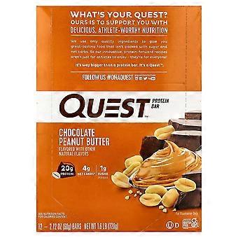 Quest Nutrition, Protein Bar, Chocolate Peanut Butter, 12 Bars, 2.12 oz (60 g) Each
