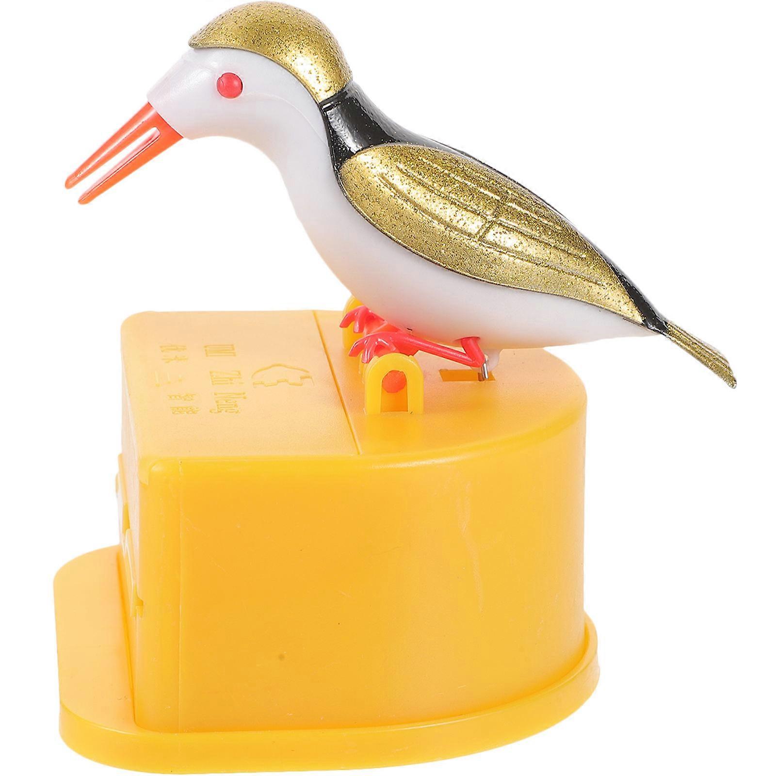 Yellow Press-Type Toothpick Holder Bird Shape for 1Set Toothpick Container