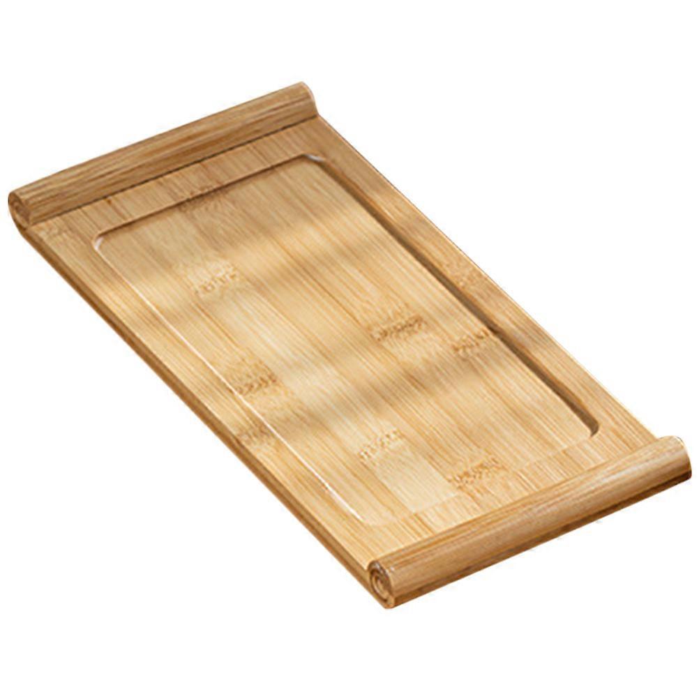Bamboo Serving Tray for Storage Rectangular Tea Serving Tray Light Brown