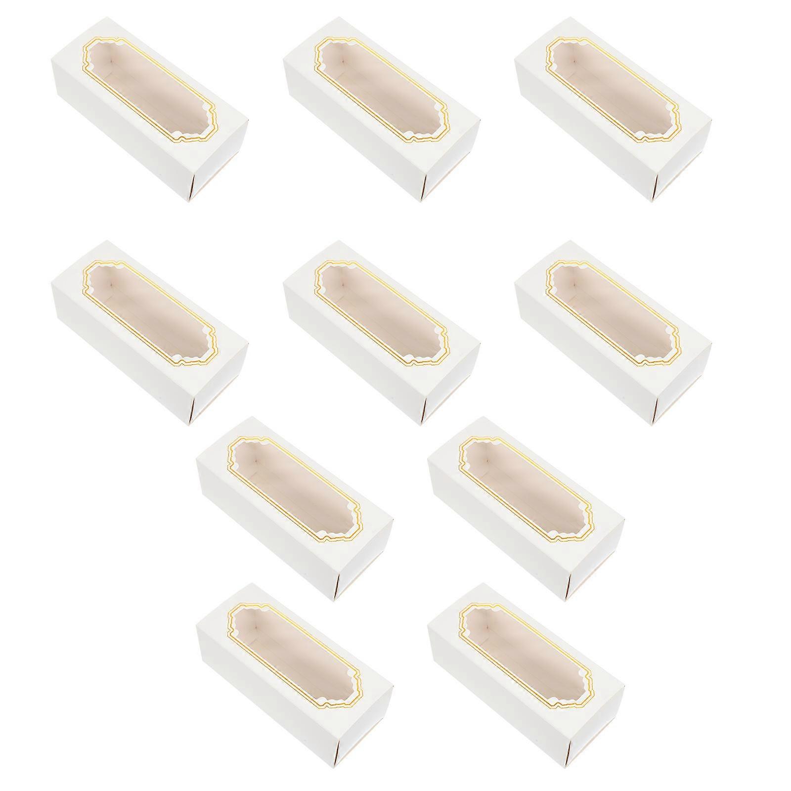 Cake Roll Packaging Box for Storage 10Pcs White Paper Baking Storage Boxes