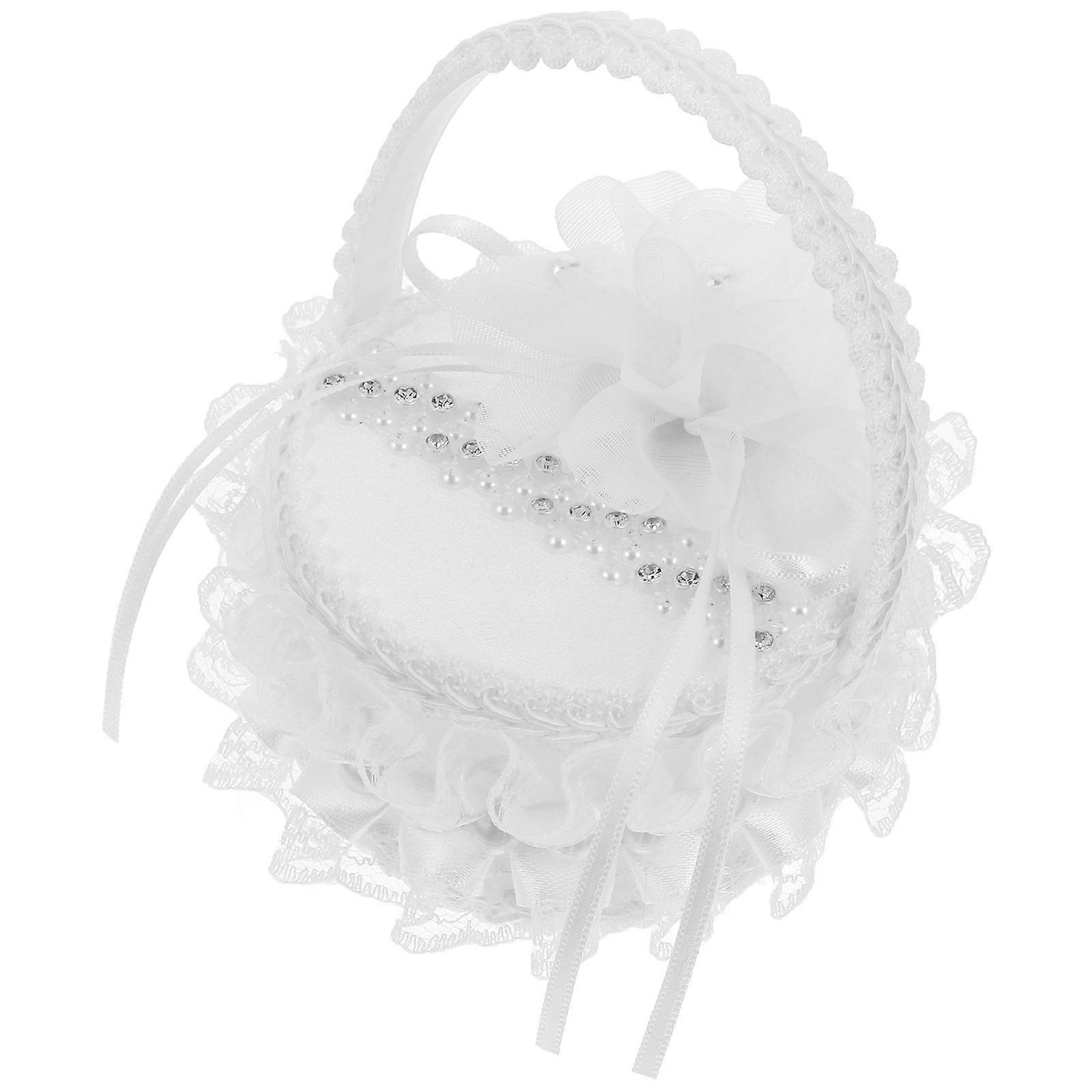 Embroidered White Ring Pillow for Wedding Function with Box
