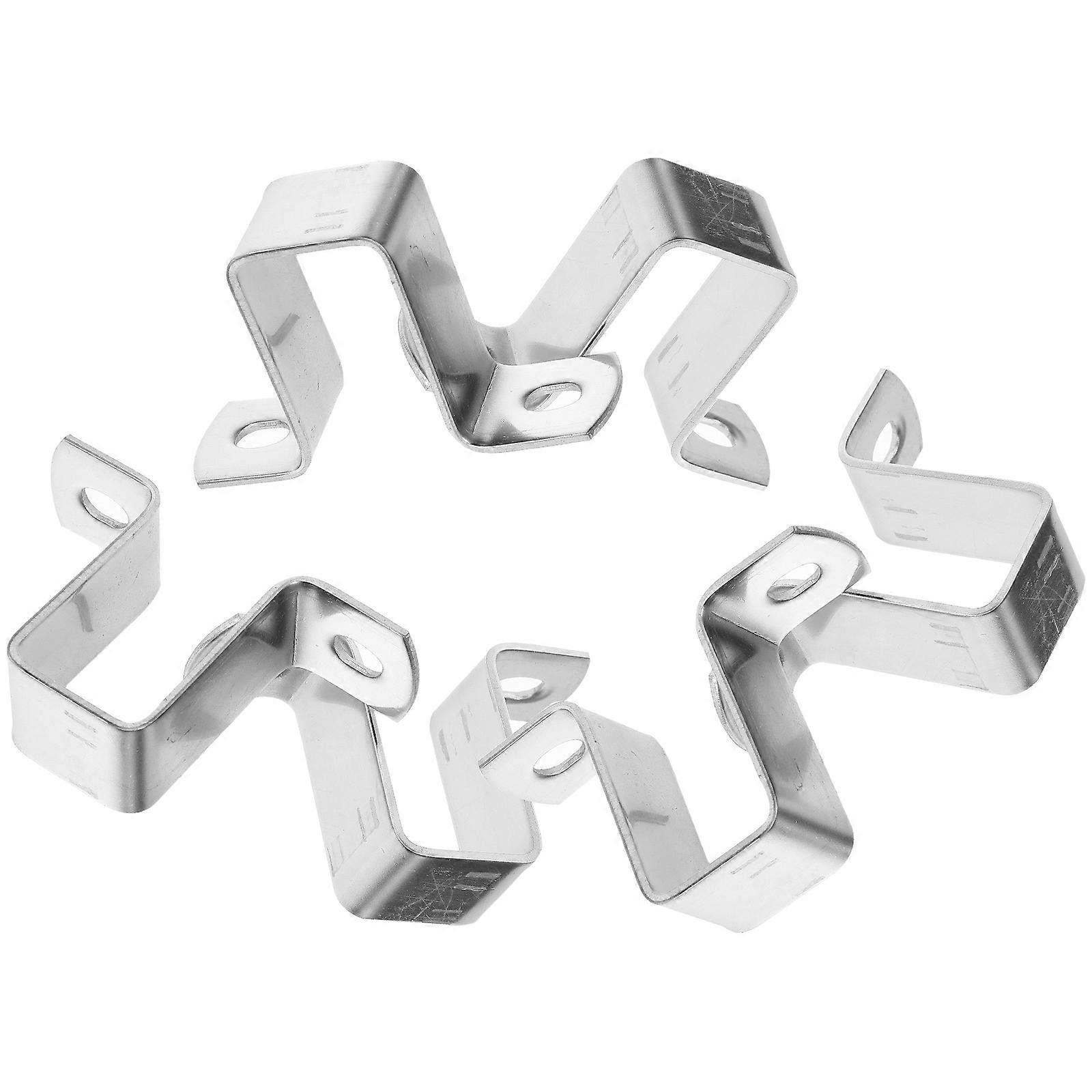 6pcs Square Tubing Cleme Pipe Bracket Cleme U-type Pipe Strap Clips U Brackets