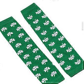 3 Pair St.Patricks Day Classic Green Festival Pattern Sleeve Party Various Pattern Long Mitten