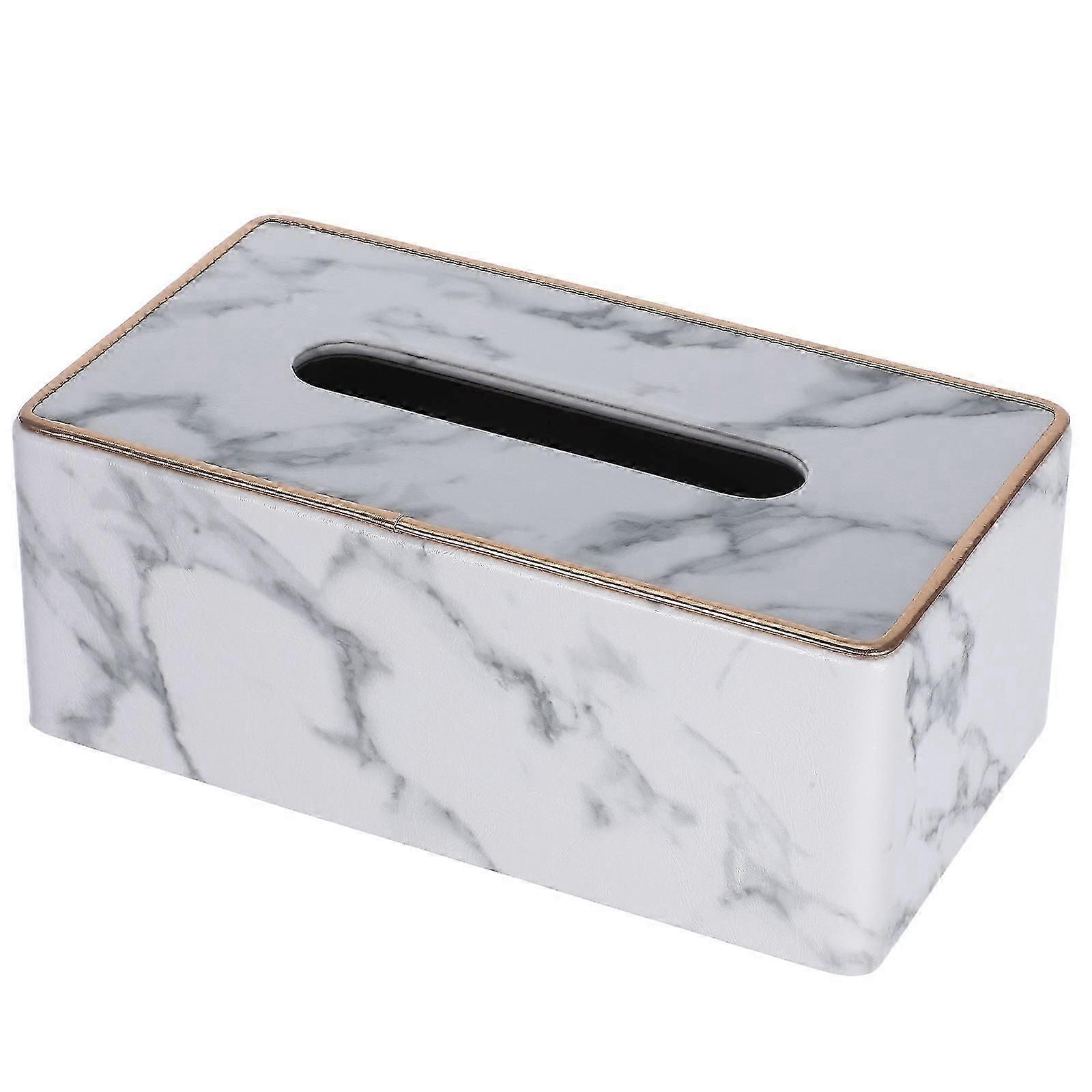 Marble Pattern Tissue Box Holder for Stylish Desktop Use 1 Piece