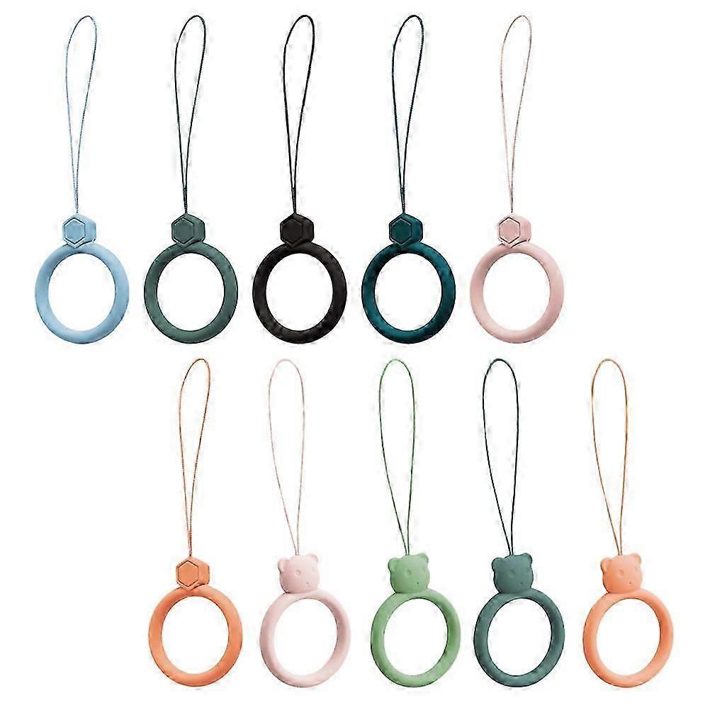 Phone ring lanyard, 10-pack silicone ring straps