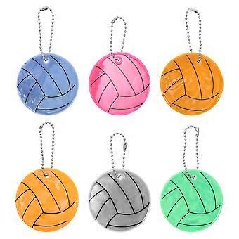 6 llaveros reflectantes de voleibol, bonitos recuerdos para fiestas deportivas, pequeños recuerdos para equipos de voleibol, premios deportivos escolares, rellenos para bolsas de fiesta de voleibol.