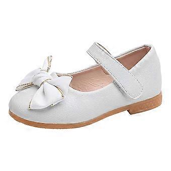 Ediodpoh Fashion Sommer-Kindersandalen, Mädchen-Freizeitschuhe, flache Sohle, leicht, einfarbig, Schleife, minimalistischer Stil, weiß