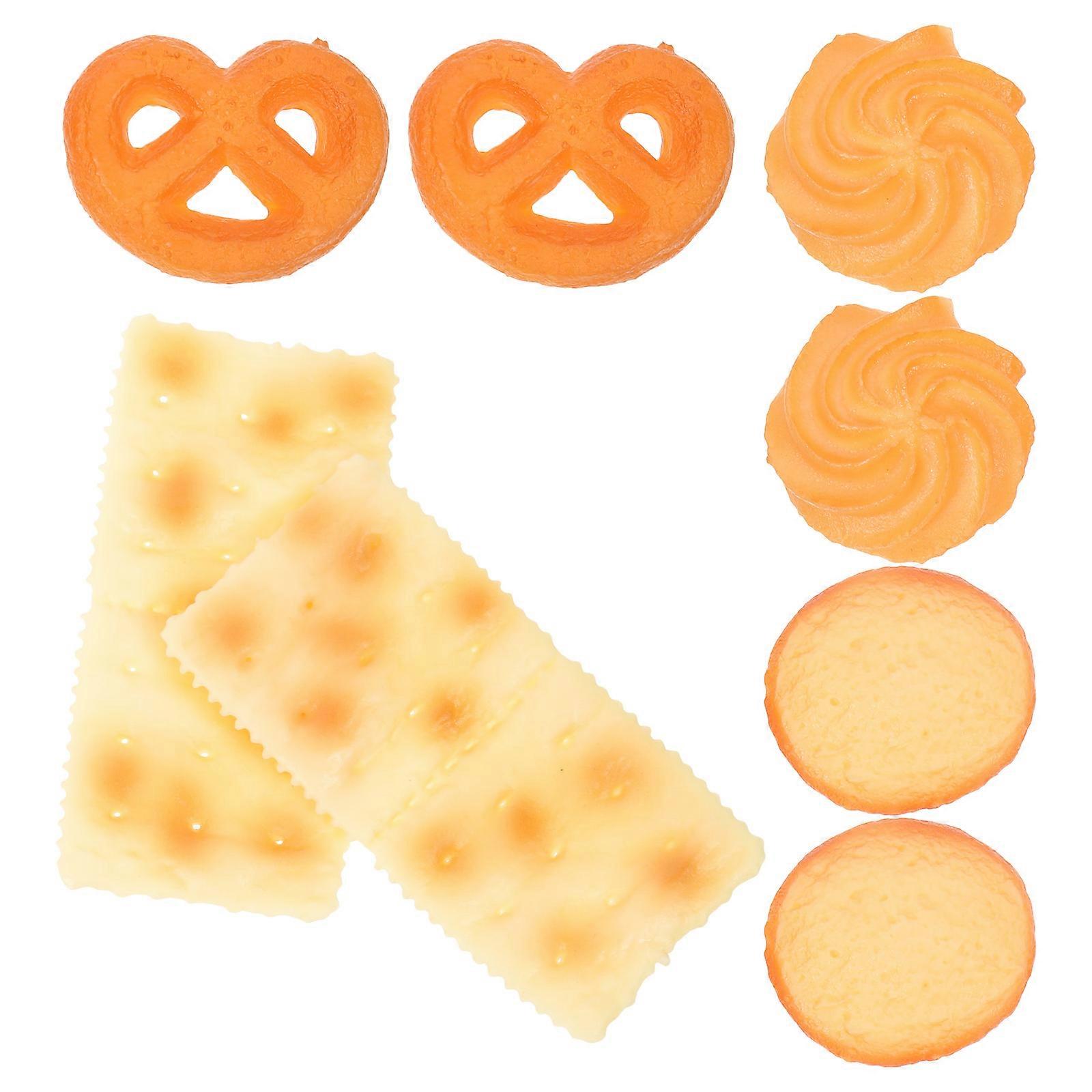 Simulated Cookie Props for Storage 8Pcs PVC Fake Cookie Models