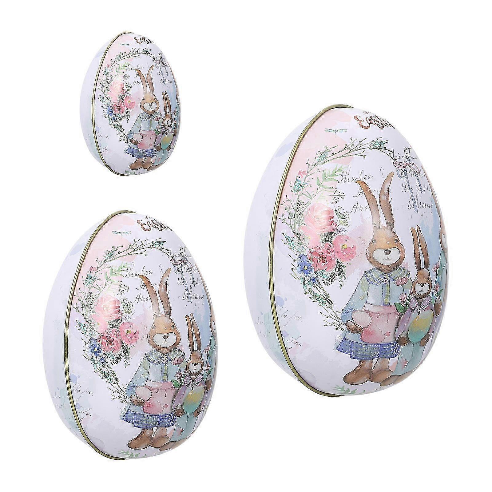 3Pcs Assorted Color Easter Candy Boxes | Tinplate Storage Gift Boxes