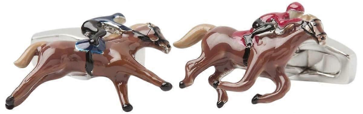 Simon Carter Race Horse Cufflinks - Brown/Silver