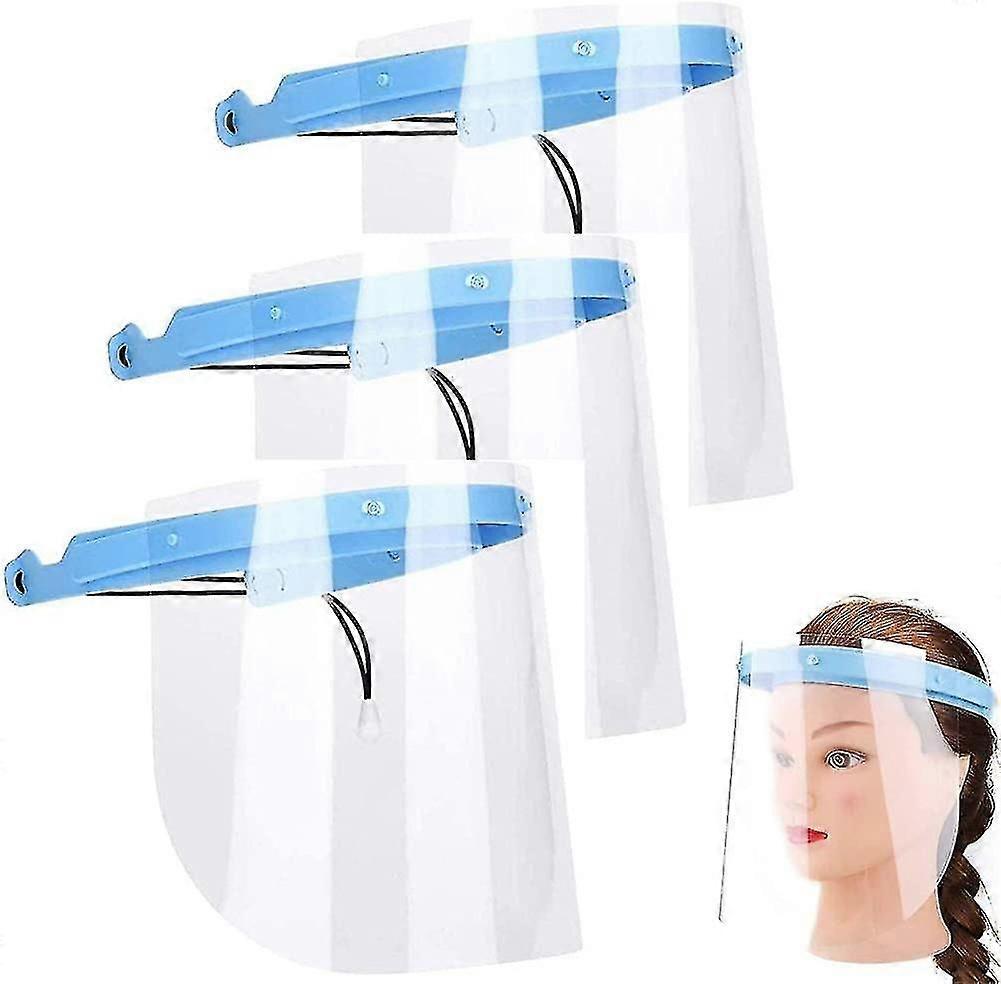 3pcs Plastic Visor Facial Screen Adjustable Eye Protection Transparent