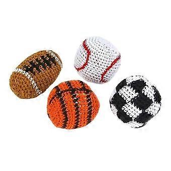 4PCS Sports KIckbags Football Soccer Basketball Baseball Hackys compatible with Juggling Practice Indoor Outdoor Games Group Play