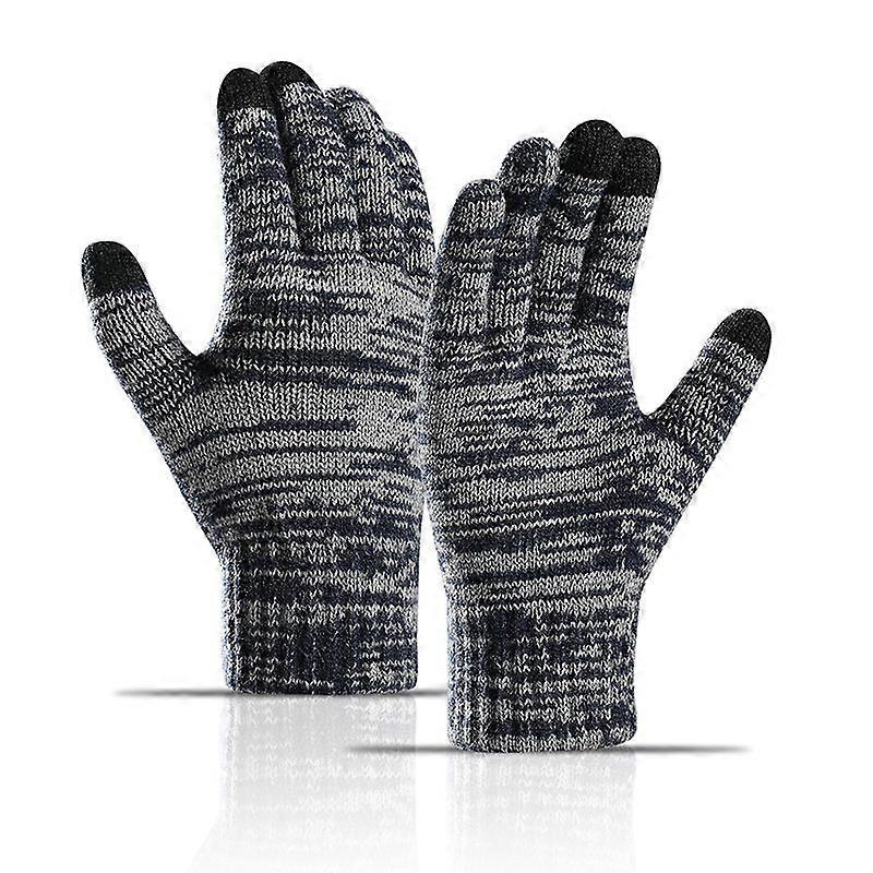 Winter Gloves for Men Warm Knitted Stretchy Fit with Touch Screen Function