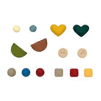 Dww-14pcs-(Shoes not included) DIY Retro Geometric Decorative Shoe Hole Accessories with Removable Shoe Buckle - 1