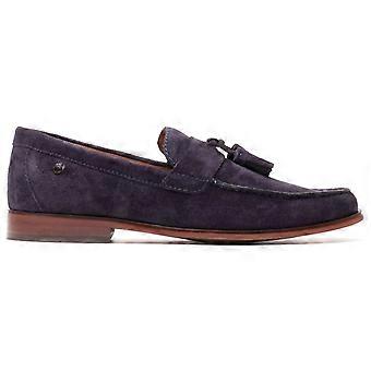 Base London Flint Navy Leather Male Mens Classic Slip On Shoes-12