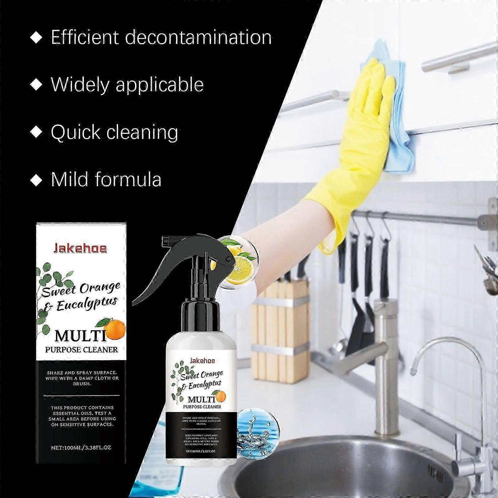 Powerful Multi-Purpose Cleaner for Kitchen & Bathroom - Deep Stain & Grease Removal, Easy Spray & Wipe, 100ml
