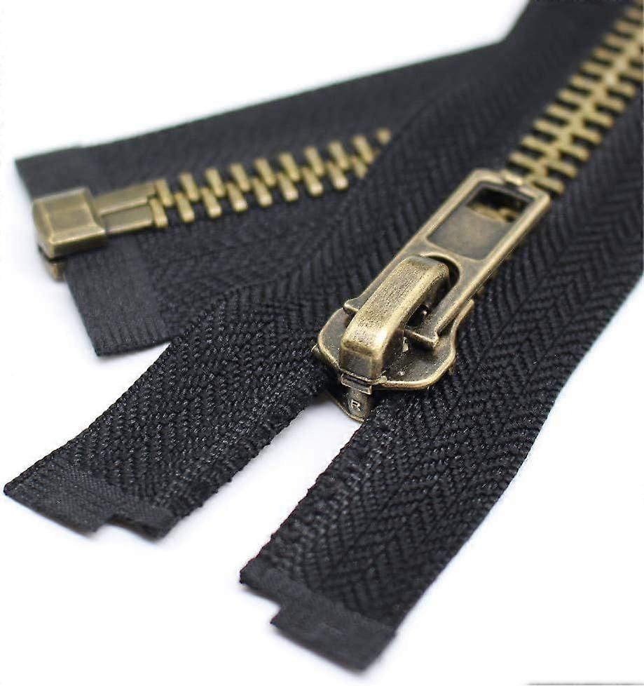 28 Inch #8 Antique Brass Separating Jacket Zipper