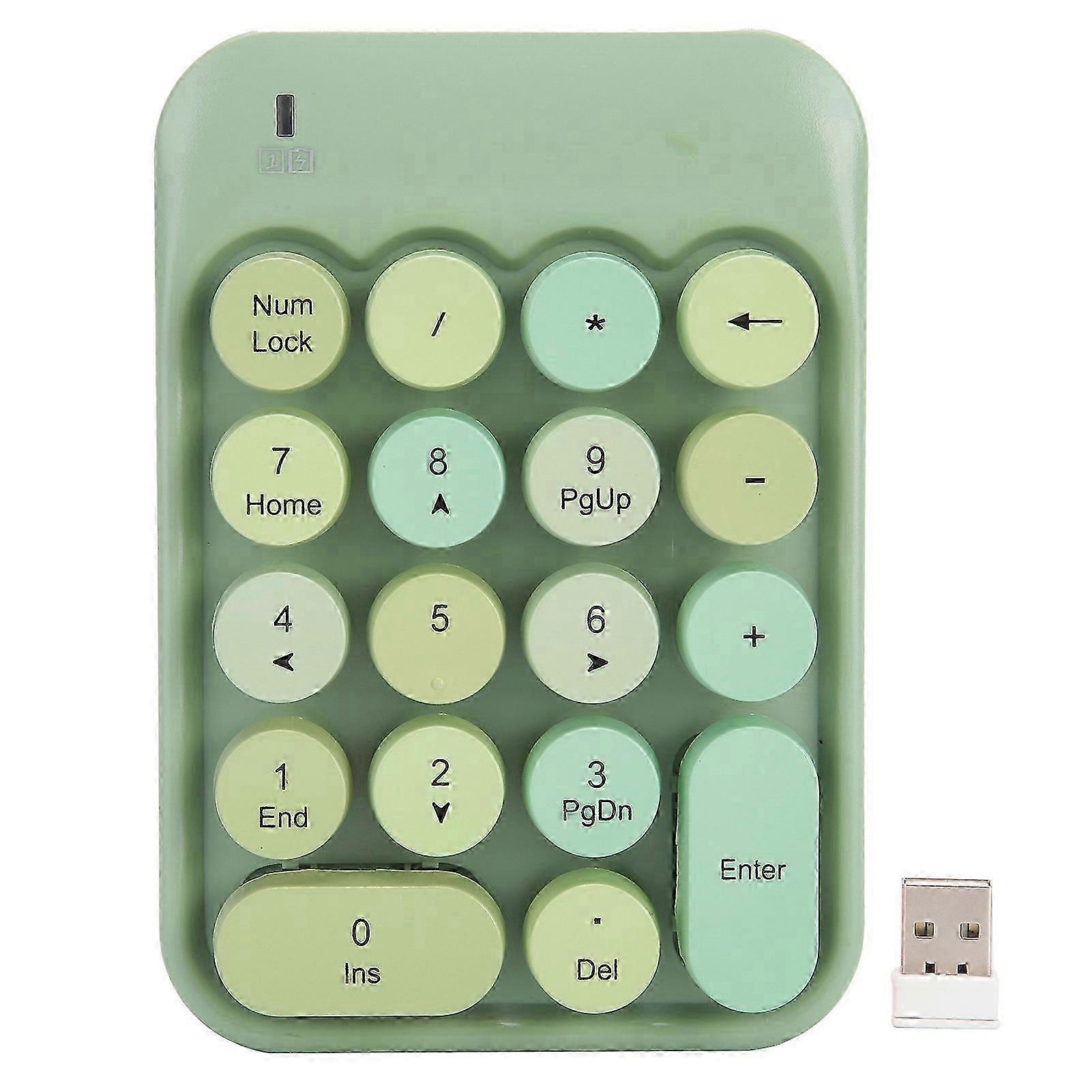 Wireless Numeric Keyboard Chocolate Keycap compatible with Game Direction Switching AK18 2.4G